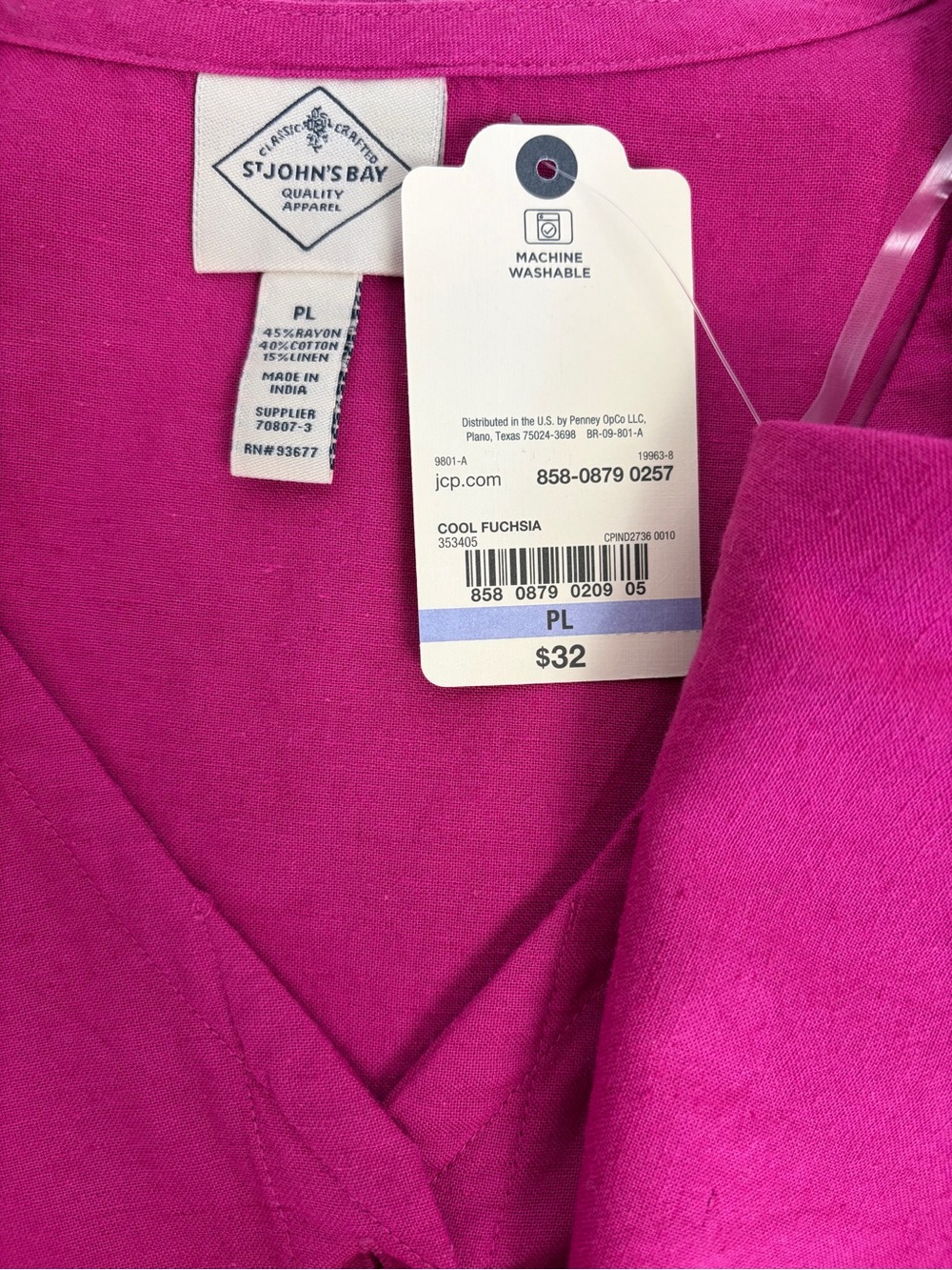 Fuchsia Ruffle Sleeve Button Front Top - Picture 3 of 6